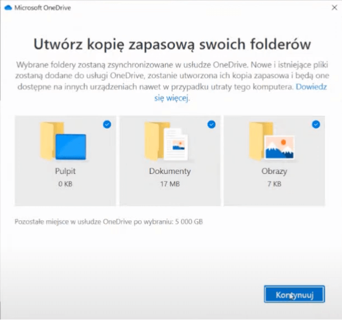 Kopia zapasowa OneDrive Office 365