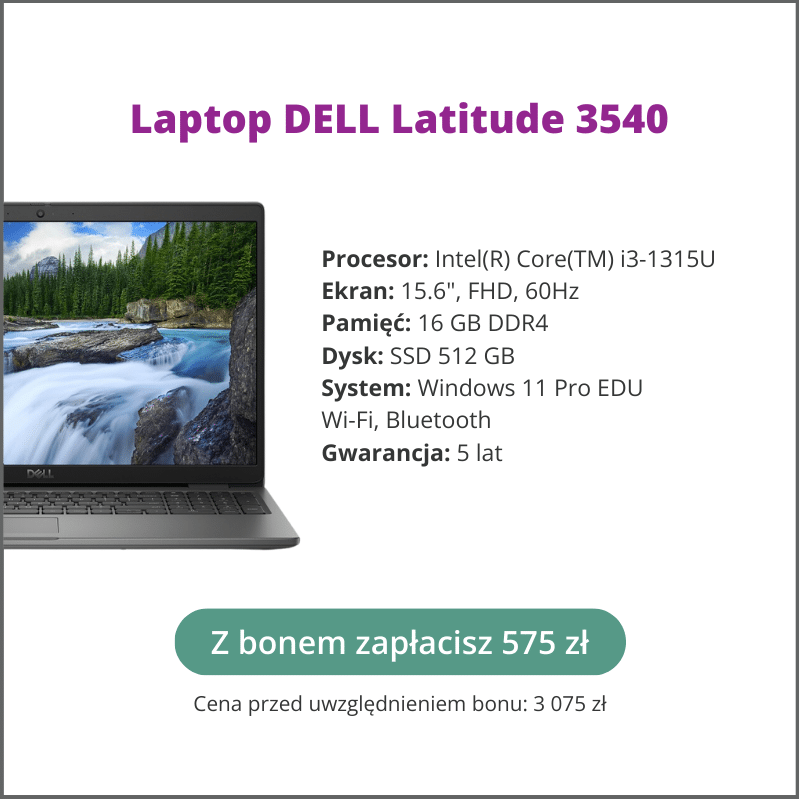 Laptop DELL Latitude 3540 dla nauczyciela