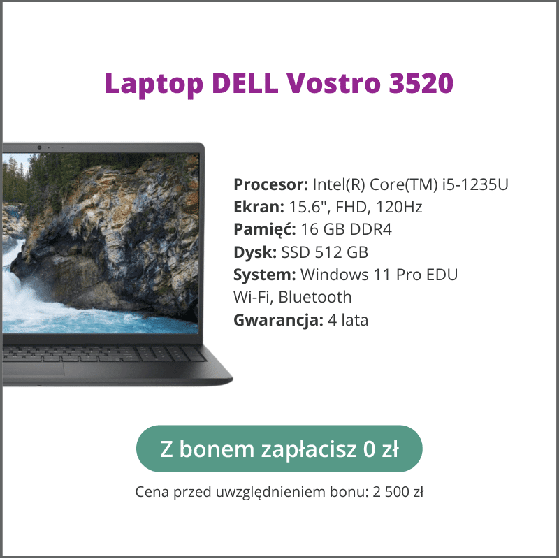 Laptop dla nauczyciela DELL Vostro 3520