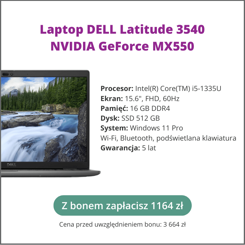 Laptop dla nauczyciela DELL Vostro 3540 MX550