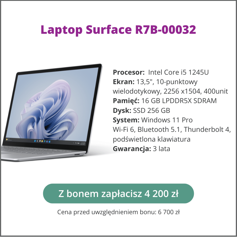 Laptop dla nauczyciela Surface R7B-00032